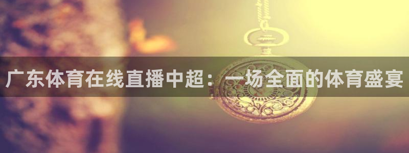 广东体育在线直播中超：一场全面的体育盛宴
